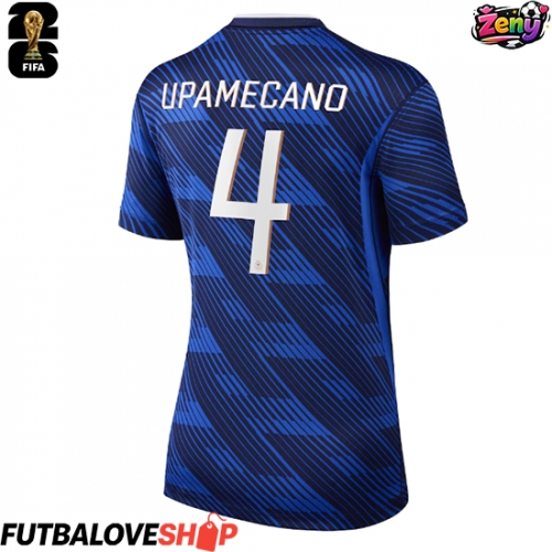 Dres Francúzsko Dayot Upamecano #4 Domáci pre Ženy MS 2026 Krátky Rukáv